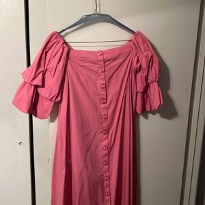 Pink off-the-shoulder dress